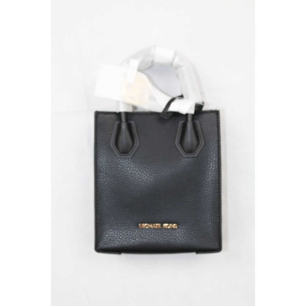 Michael Kors Mercer XS Shopper Leather Crossbody Bag $298 (Black/Gold Tone) - Picture 5 of 8